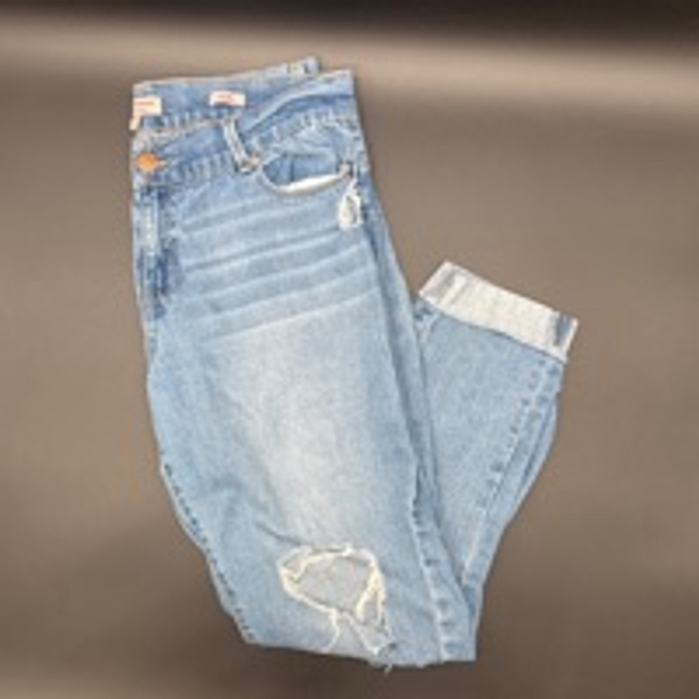 JUICY COUTURE Skinny Ankle Distressed Jeans Size 12 Blue Denim